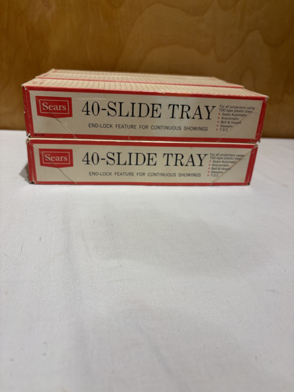 6 Vintage 70s Sears 40 Slide Tray Projector Boxes TDC Continuous Showing 1240